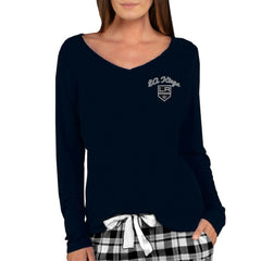 Los Angeles Kings Concepts Sport Women's Marathon Knit Long Sleeve V-Neck Top Black