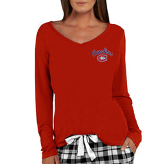 Montreal Canadiens Concepts Sport Women's Marathon Knit Long Sleeve V-Neck Top Red