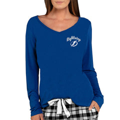 Tampa Bay Lightning Concepts Sport Women's Marathon Knit Long Sleeve V-Neck Top Royal