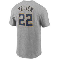Christian Yelich Milwaukee Brewers Name & Number T-Shirt Gray | Nike