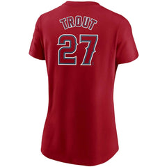 Mike Trout Los Angeles Angels Women's Name & Number T-Shirt Red | Nike
