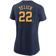 Christian Yelich Milwaukee Brewers Women's Name & Number T-Shirt Navy | Nike