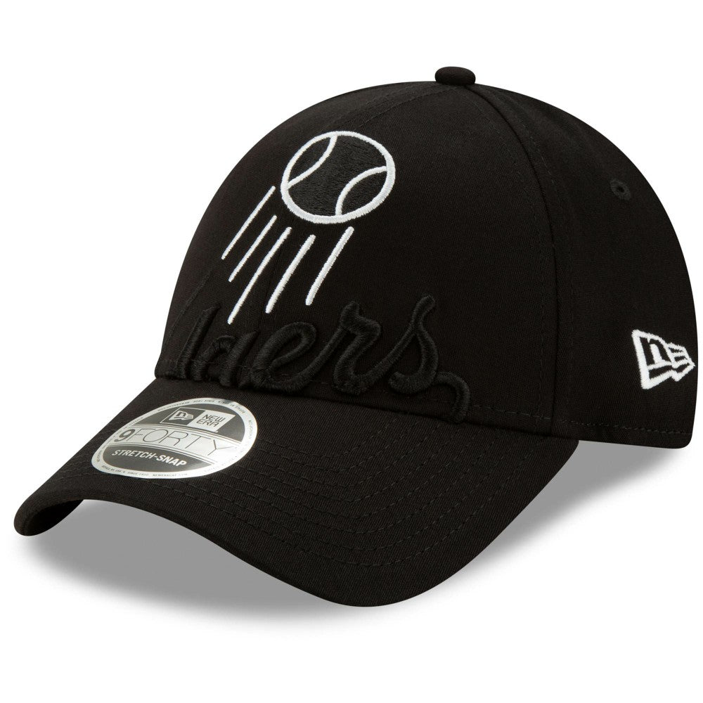 Los Angeles Dodgers Monochrome Logo Elements Stretch Snapback 9FORTY Adjustable Hat Black | New Era