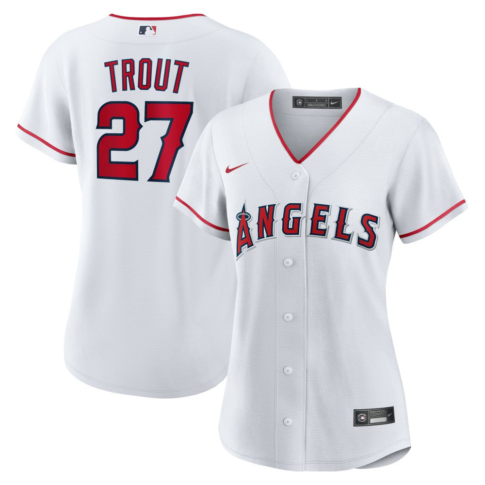 Mike Trout Los Angeles Angels Women's Home Replica Player Jersey - White