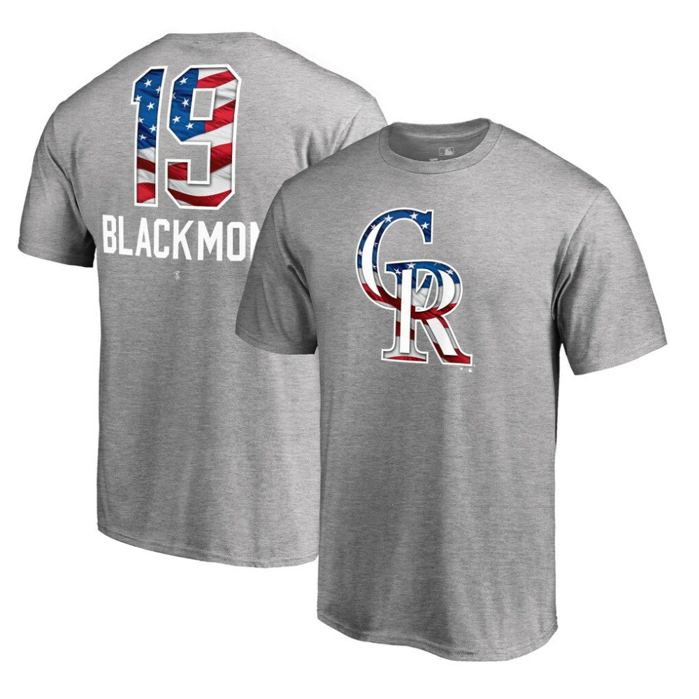 Charlie Blackmon Colorado Rockies Banner Wave Name & Number T-Shirt Heathered Gray