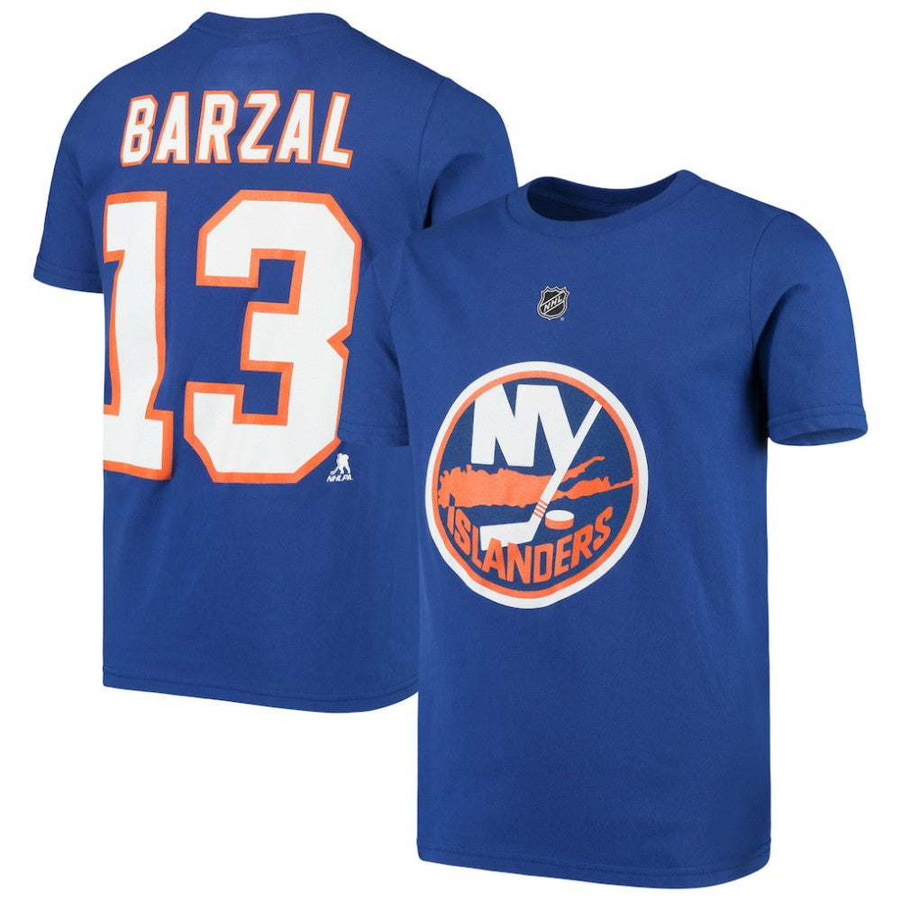Mathew Barzal New York Islanders Youth Player Name & Number T-Shirt Royal