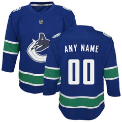 Vancouver Canucks Youth Replica Custom Jersey Blue