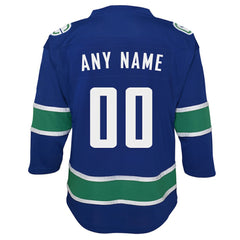 Vancouver Canucks Youth Replica Custom Jersey Blue