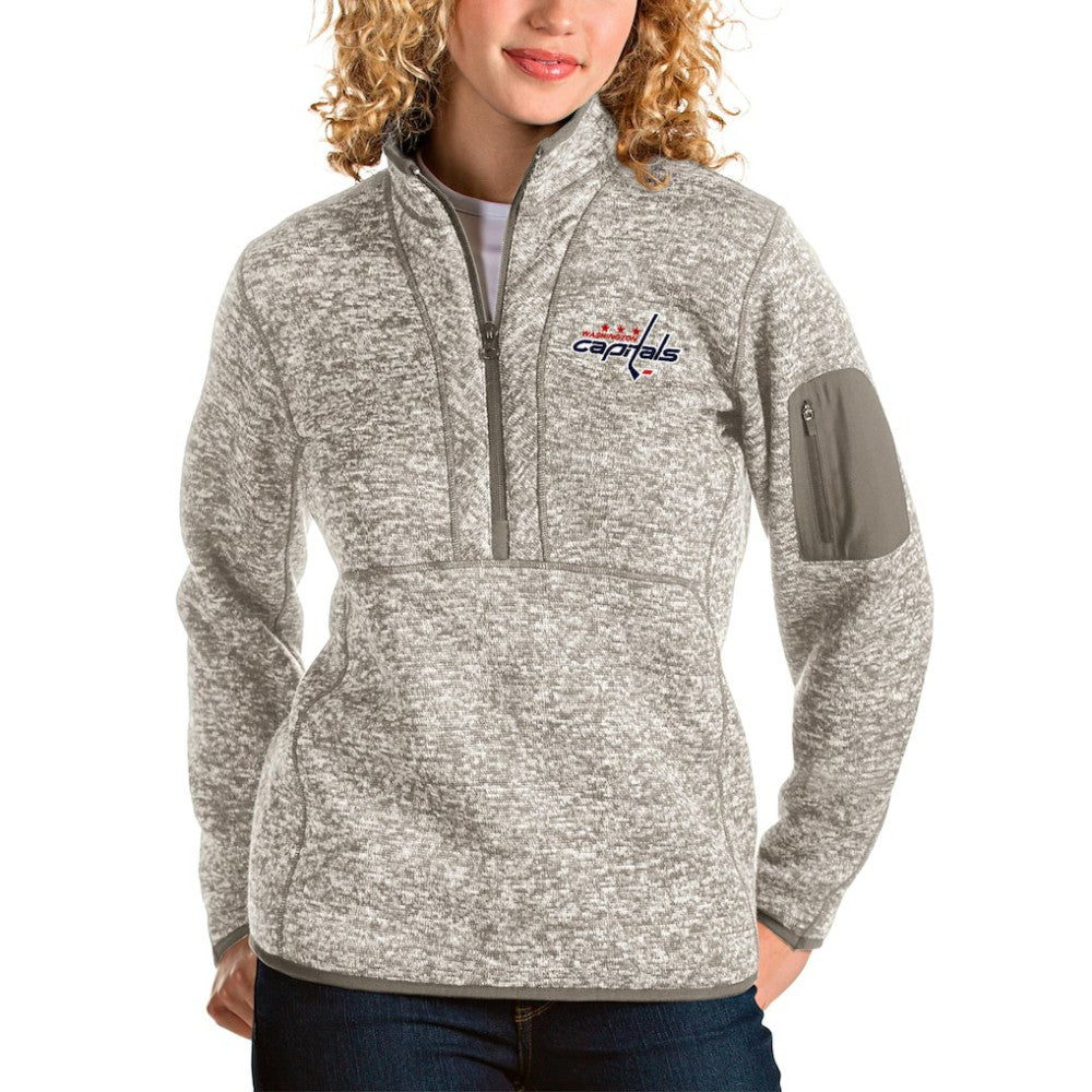 Washington Capitals Antigua Women's Fortune Half-Zip Sweatshirt Oatmeal