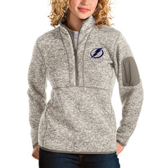 Tampa Bay Lightning Antigua Women's Fortune Half-Zip Sweatshirt Oatmeal