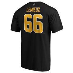 Mario Lemieux Pittsburgh Penguins Fanatics Authentic Stack Retired Player Name & Number T-Shirt Black