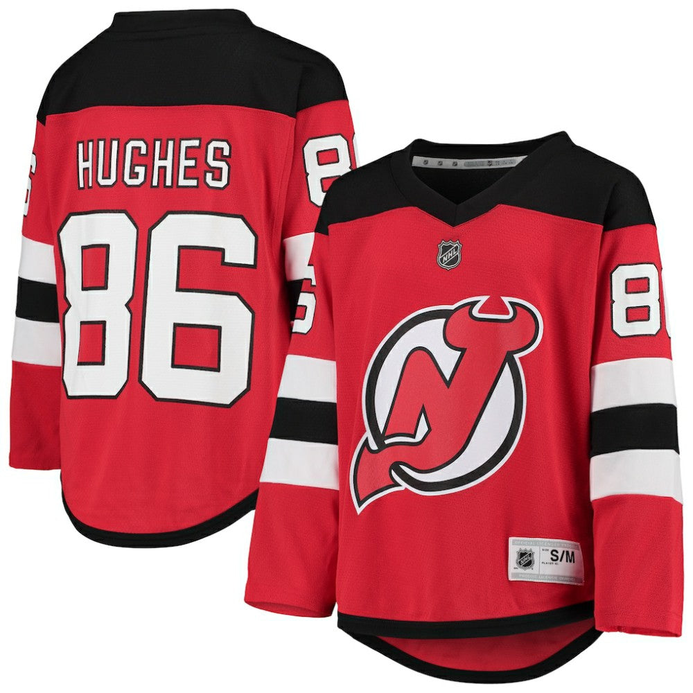 Jack Hughes New Jersey Devils Youth Home Player Replica Jersey Red