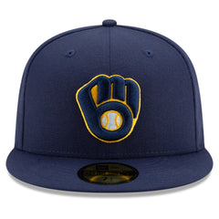 Milwaukee Brewers Home Authentic Collection On-Field 59FIFTY Fitted Hat Navy | New Era
