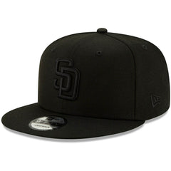 San Diego Padres Black on Black 9FIFTY Snapback Adjustable Hat Black | New Era