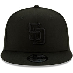 San Diego Padres Black on Black 9FIFTY Snapback Adjustable Hat Black | New Era