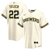Christian Yelich Milwaukee Brewers Home Replica Player Jersey - Cream