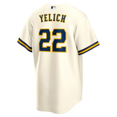 Christian Yelich Milwaukee Brewers Home Replica Player Jersey Cream | Nike