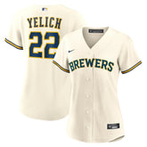 Christian Yelich Milwaukee Brewers Women's Home Replica Player Jersey - Cream