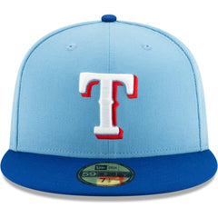 Texas Rangers On-Field Authentic Collection 59FIFTY Fitted Hat Light Blue/Royal | New Era