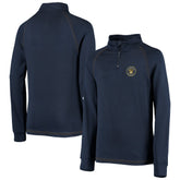 Milwaukee Brewers Stitches Youth Raglan Quarter-Zip Jacket Navy