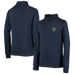 Milwaukee Brewers Stitches Youth Raglan Quarter-Zip Jacket Navy