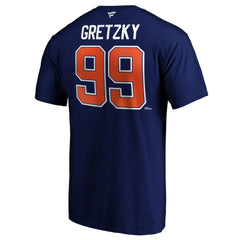 Wayne Gretzky Edmonton Oilers Fanatics Authentic Stack Retired Player Name & Number T-Shirt Royal