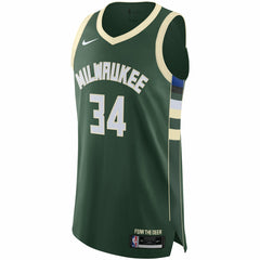 Giannis Antetokounmpo Milwaukee Bucks Authentic Jersey - Icon Edition - Hunter Green