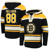 David Pastrnak Boston Bruins '47 Player Lacer Pullover Hoodie Black