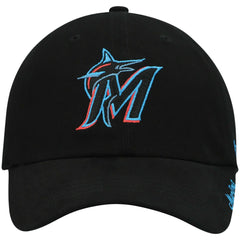 Miami Marlins Women's Team Miata Clean Up Adjustable Hat Black | 47 brand