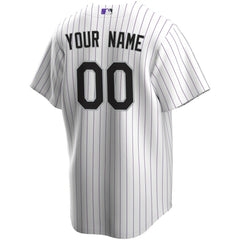 Colorado Rockies Home Replica Custom Jersey - White