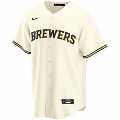 Milwaukee Brewers Home Replica Custom Jersey - Cream