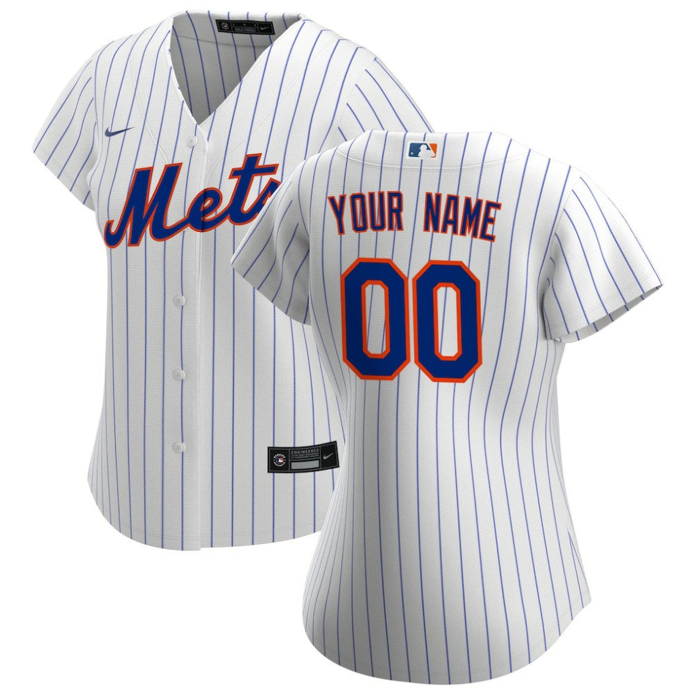 New York Mets Women's Home Replica Custom Jersey - White
