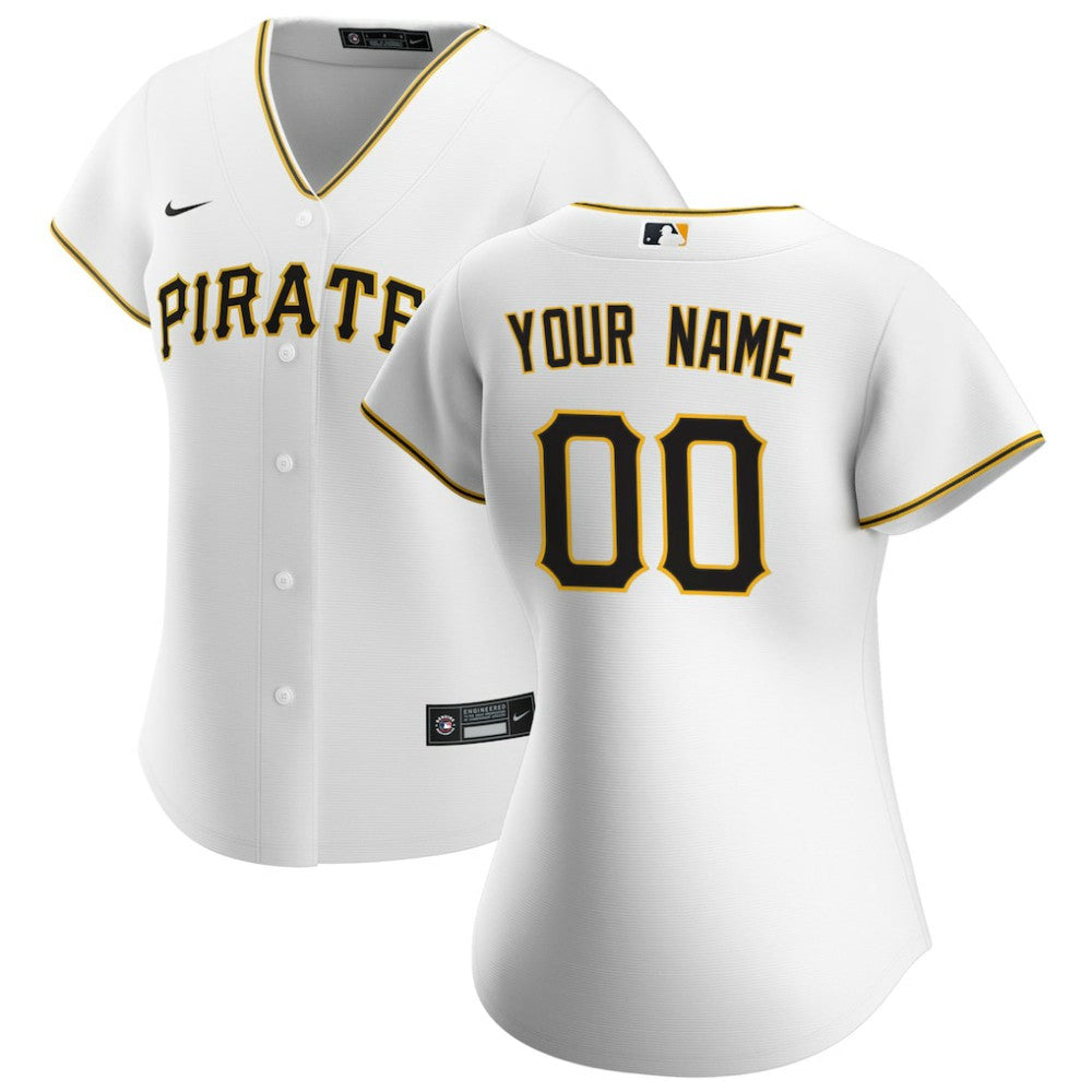 Pittsburgh Pirates Women's Home Replica Custom Jersey - White