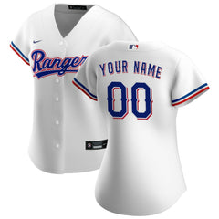 Texas Rangers Women's Home Replica Custom Jersey - White