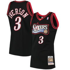 Allen Iverson Philadelphia 76ers 1997/98 Hardwood Classics Authentic Jersey - Black