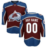 Colorado Avalanche Youth Home Premier Custom Jersey Burgundy