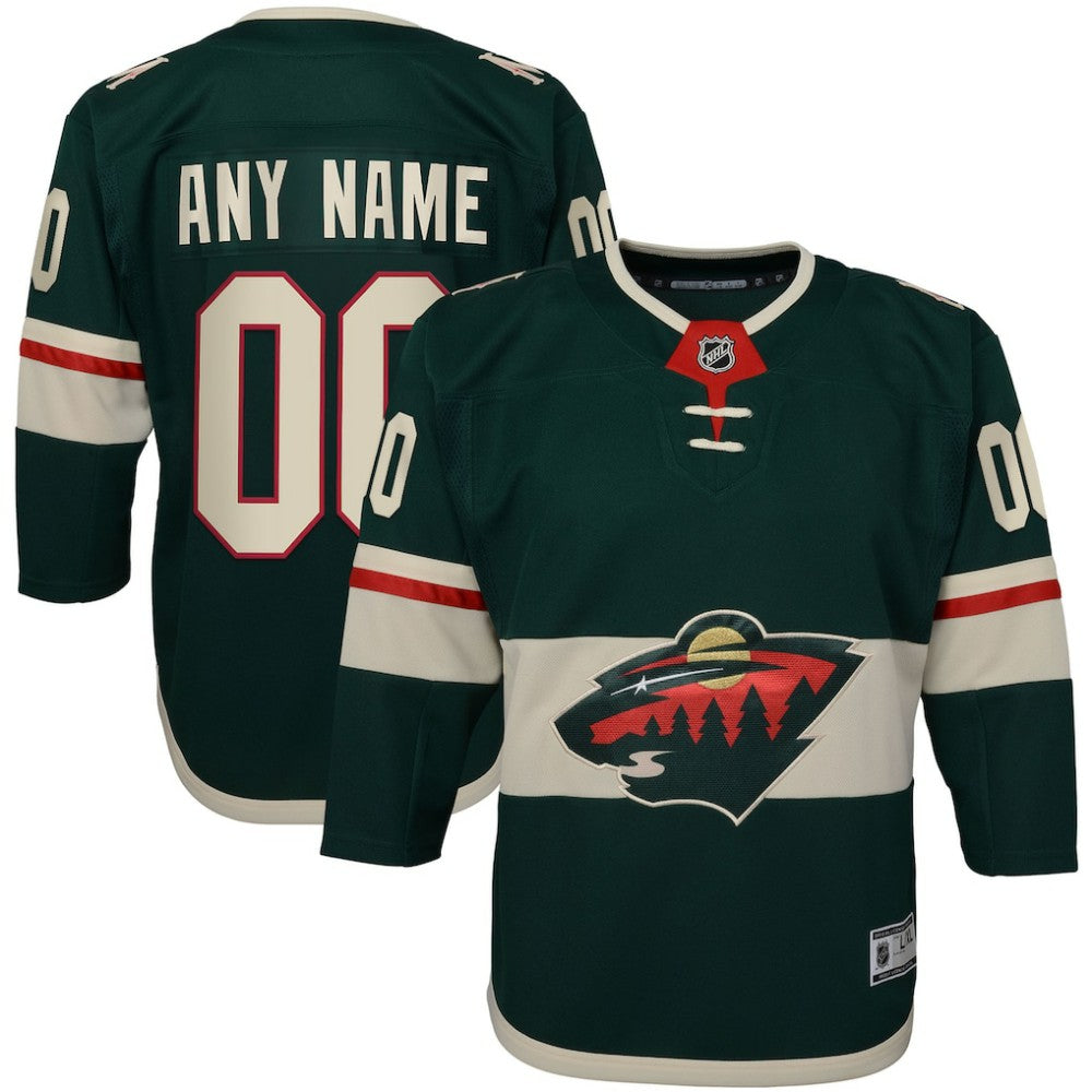Minnesota Wild Youth Home Premier Custom Jersey Green