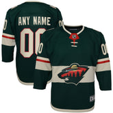 Minnesota Wild Youth Home Premier Custom Jersey Green