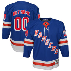 New York Rangers Youth Home Premier Custom Jersey Blue