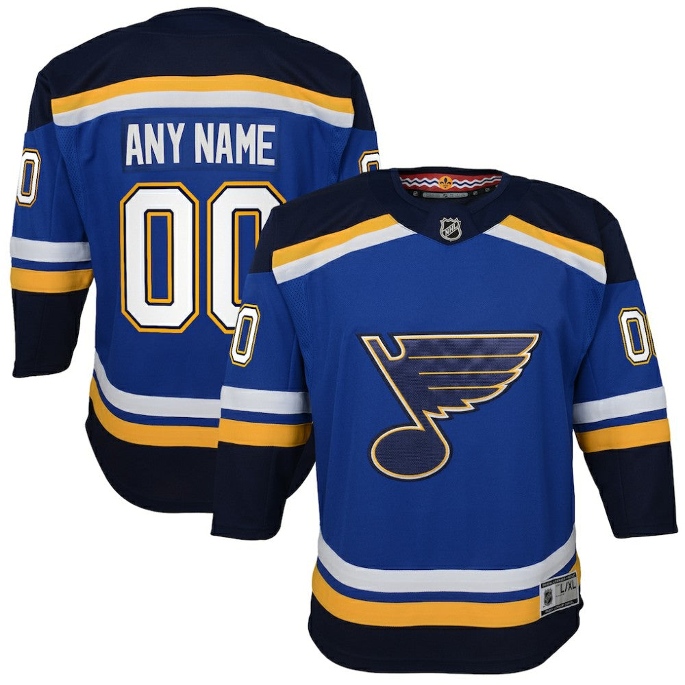 St. Louis Blues Youth Home Premier Custom Jersey Blue