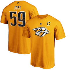 Roman Josi Nashville Predators Fanatics Authentic Stack Player Name & Number T-Shirt Gold