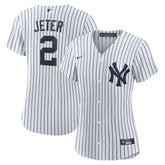Derek Jeter New York Yankees Women's Home Replica Player Name Jersey - White/Navy