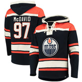 Connor McDavid Edmonton Oilers '47 Player Name & Number Lacer Pullover Hoodie Navy
