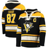 Sidney Crosby Pittsburgh Penguins '47 Player Name & Number Lacer Pullover Hoodie Black