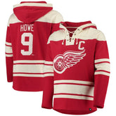 Gordie Howe Detroit Red Wings '47 Retired Player Name & Number Lacer Pullover Hoodie Red