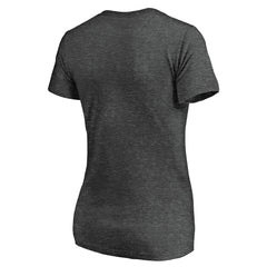 Los Angeles Angels Women's Team Logo Lockup V-Neck T-Shirt Heathered Charcoal