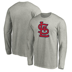 St. Louis Cardinals Official Team Logo Long Sleeve T-Shirt Heather Gray