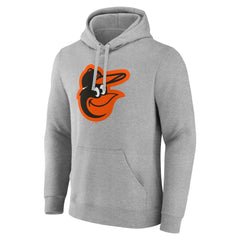 Baltimore Orioles Official Logo Fitted Pullover Hoodie Heather Gray