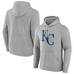 Kansas City Royals Official Logo Fitted Pullover Hoodie Heather Gray