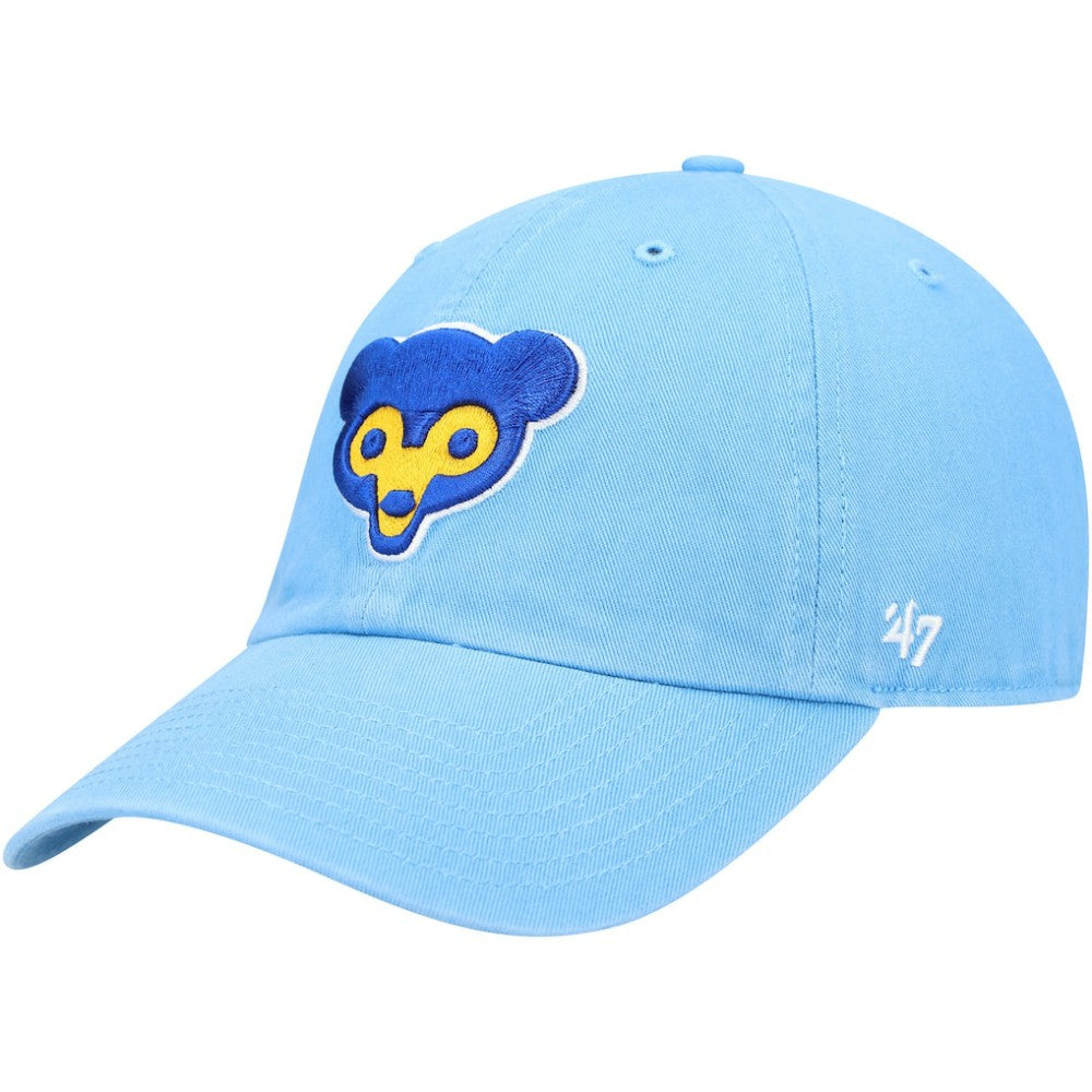 Chicago Cubs Logo Cooperstown Collection Clean Up Adjustable Hat Light Blue | 47 brand